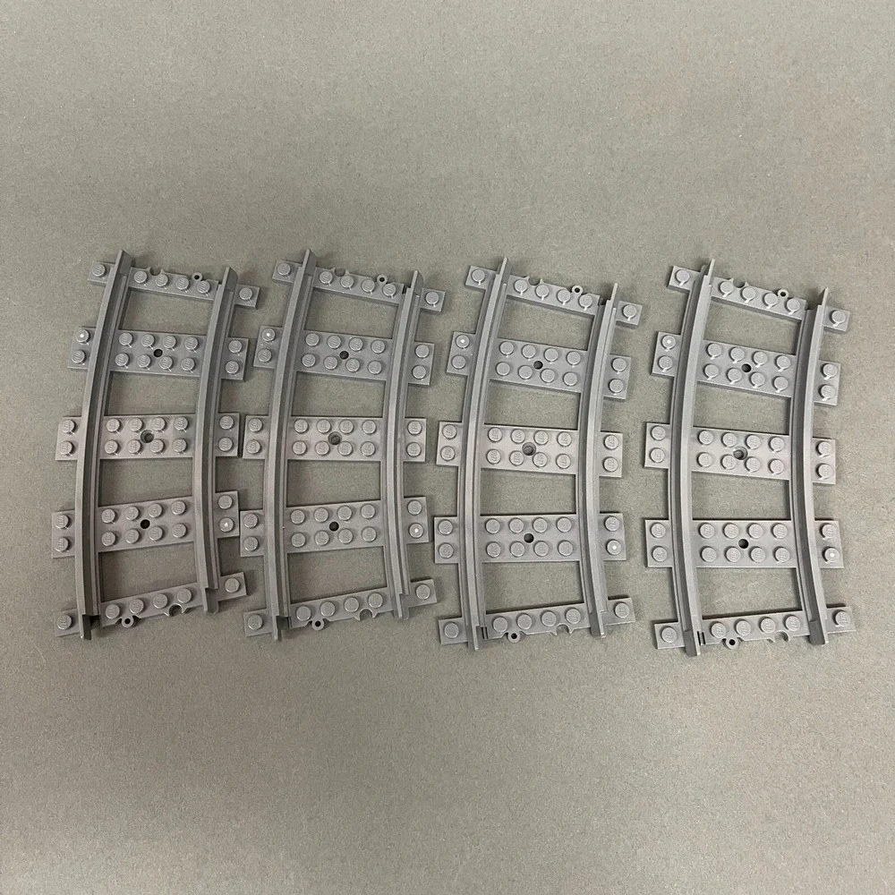 Lego 53400 Train Tracks Curved‎ Gray Replacement Parts Pieces Lot of 4